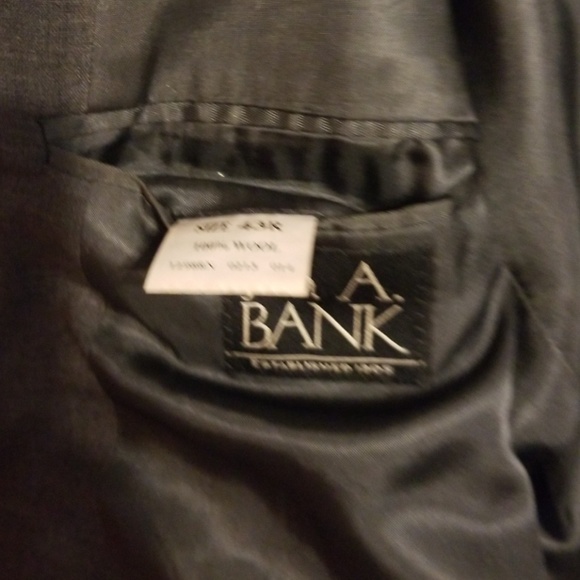 100% Wool Jos. A. Bank 43R Gray Blazer Suit Jacket - Picture 3 of 6